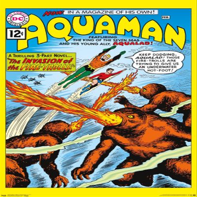 Trends International DC Comics - Aquaman - The Invasion of the Fire-Trolls Wall Poster, 22.375" x 34", Premium Unframed Version