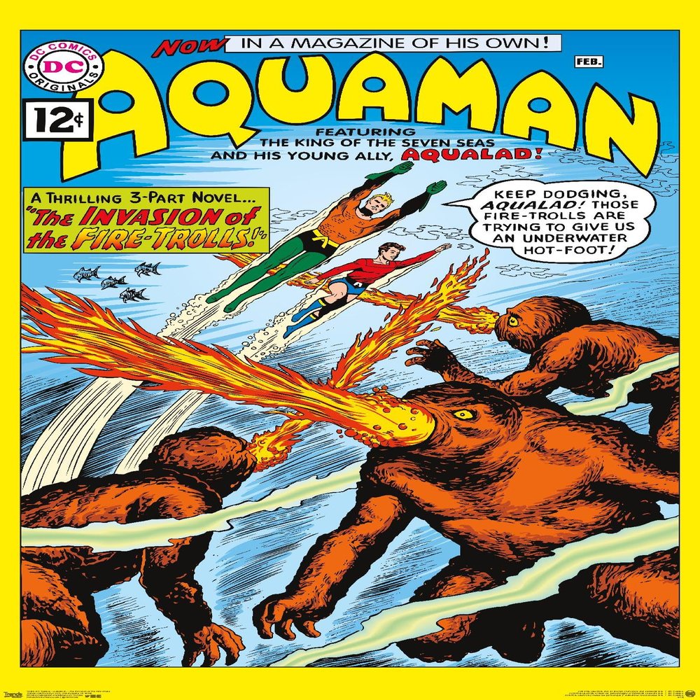 Trends International DC Comics - Aquaman - The Invasion of the Fire-Trolls Wall Poster, 22.375" x 34", Premium Unframed Version