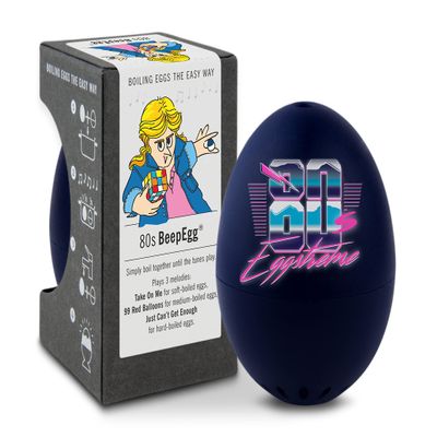 80s BeepEgg Egg Timer for Boiling Eggs Musical Egg Cooker for Soft, Medium, Hard Boiled Eggs Food Safe Singing Floating Egg Timer Egg Cooker for 3 Levels of Doneness - Brainstream