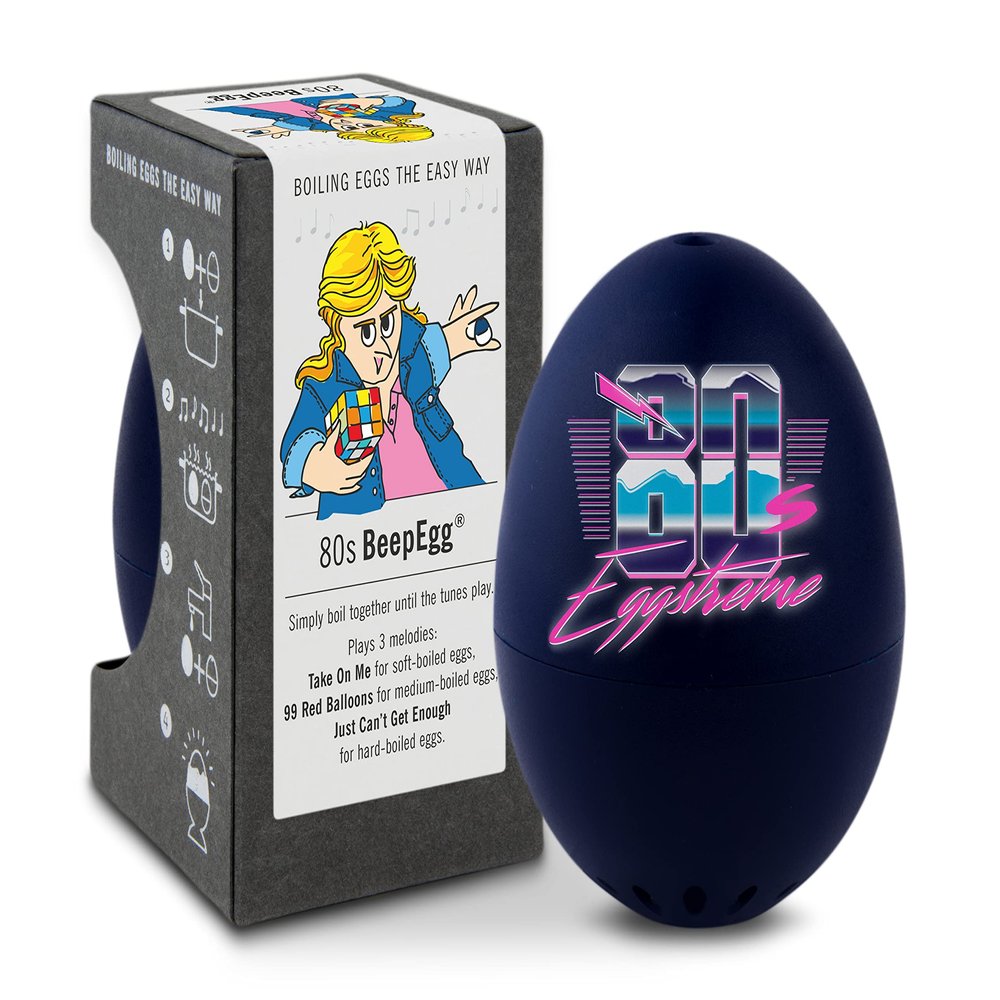 80s BeepEgg Egg Timer for Boiling Eggs Musical Egg Cooker for Soft, Medium, Hard Boiled Eggs Food Safe Singing Floating Egg Timer Egg Cooker for 3 Levels of Doneness - Brainstream
