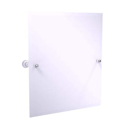 Allied Brass Carolina Crystal Collection Frameless Rectangular Tilt Beveled Edge Wall Mirror, Matte White