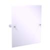 Allied Brass Carolina Crystal Collection Frameless Rectangular Tilt Beveled Edge Wall Mirror, Matte White view 1