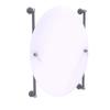 Allied Brass Carolina Crystal Collection Oval Frameless Rail Mounted Wall Mirror, Matte Gray view 1