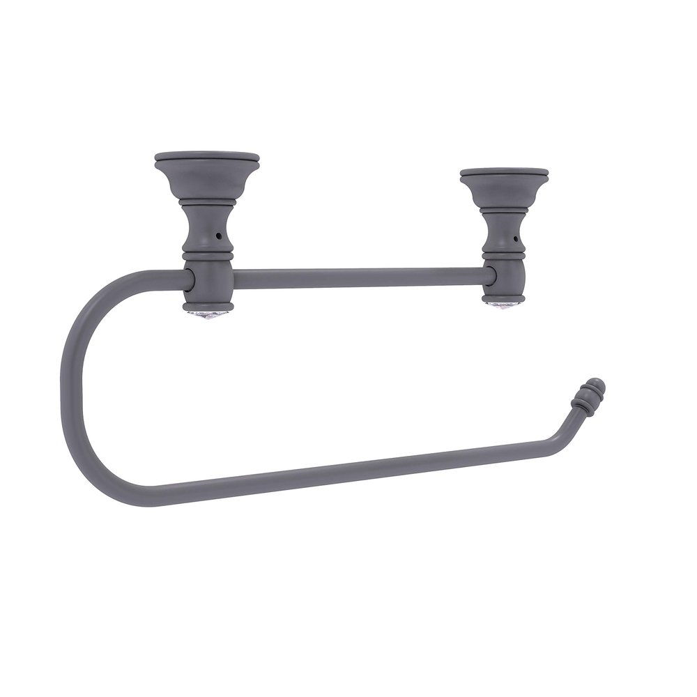 Allied Brass Carolina Crystal Collection Under Cabinet Paper Towel Holder, Matte Gray