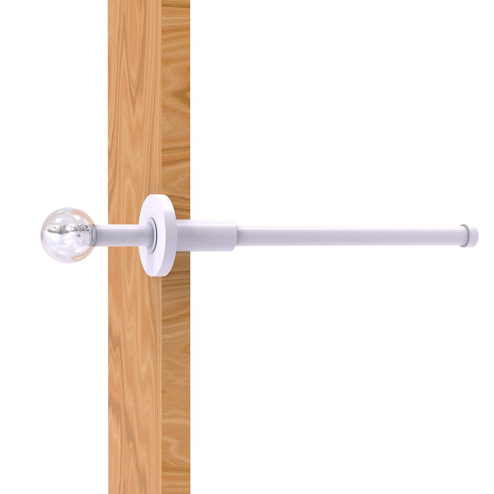 Allied Brass Clearview Collection Retractable Pullout Garment Rod, Matte White