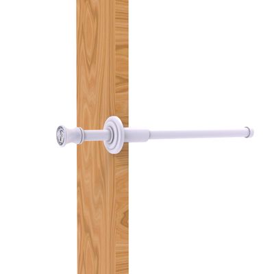Allied Brass Carolina Crystal Collection Retractable Pullout Garment Rod, Matte White