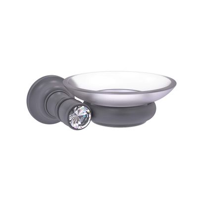 Allied Brass CC-62 Carolina Crystal Collection Wall Mounted Soap Dish, Matte Gray