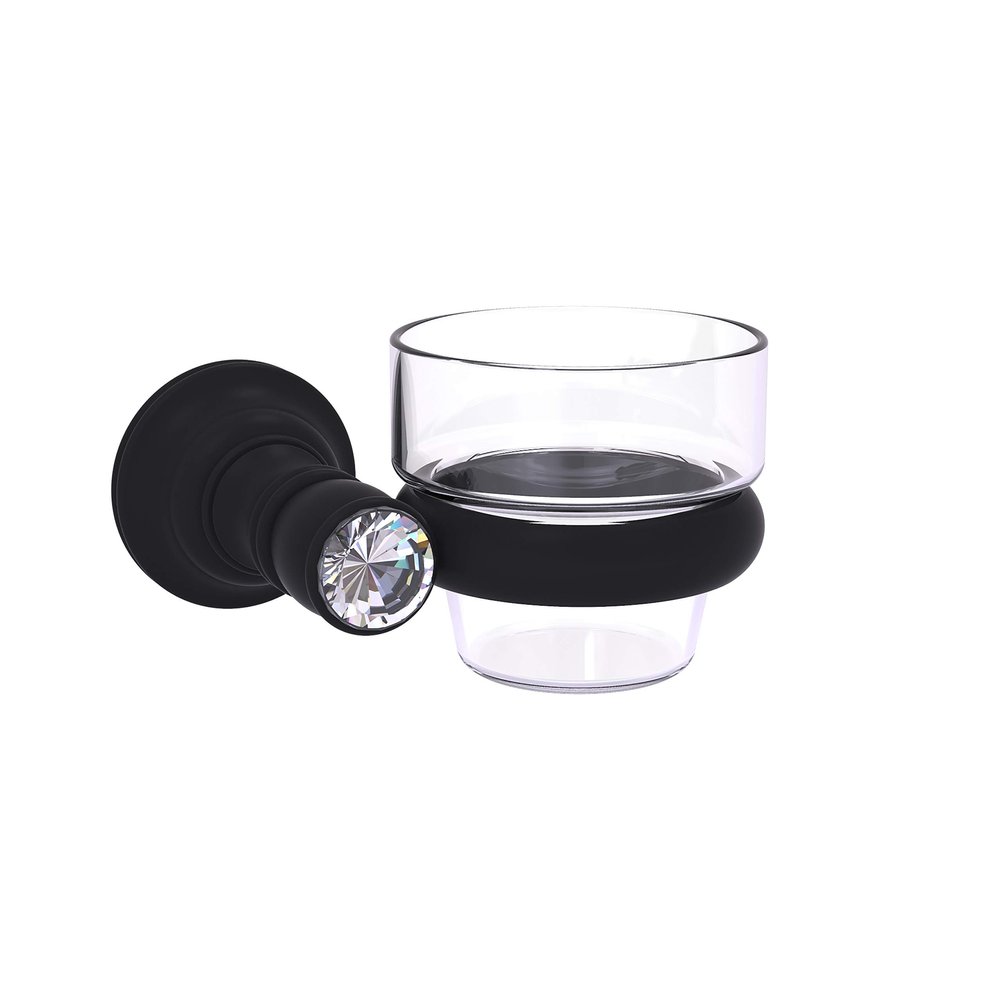 Allied Brass CC-64 Carolina Crystal Collection Wall Mounted Votive Candle Holder, Matte Black