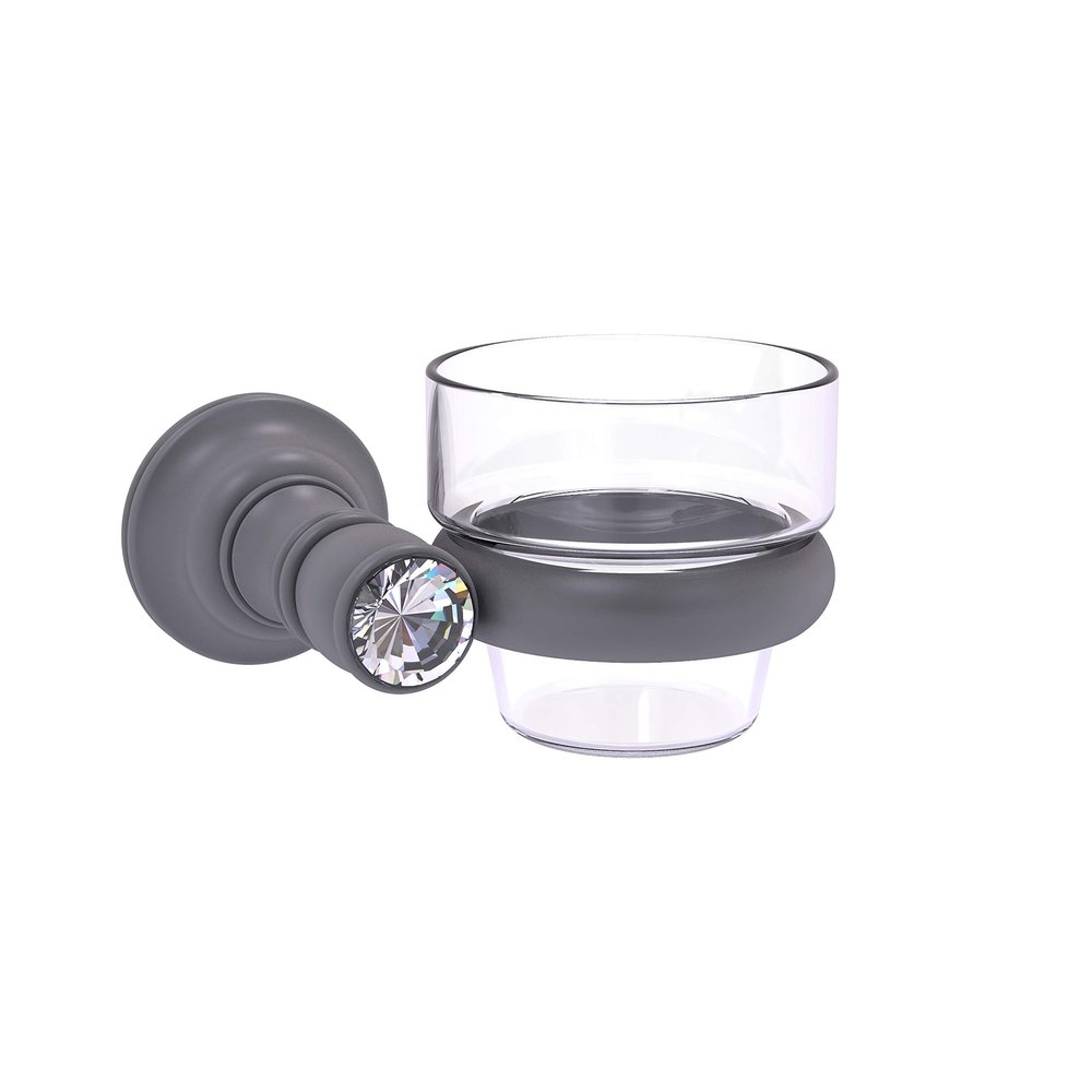 Allied Brass CC-64 Carolina Crystal Collection Wall Mounted Votive Candle Holder, Matte Gray