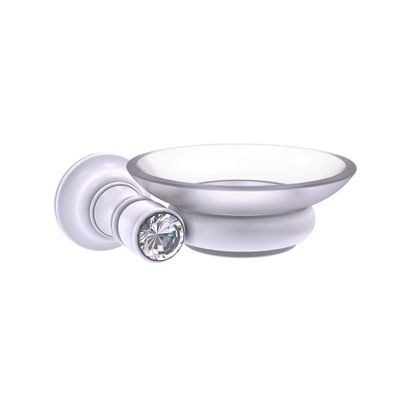 Allied Brass CC-62 Carolina Crystal Collection Wall Mounted Soap Dish, Matte White