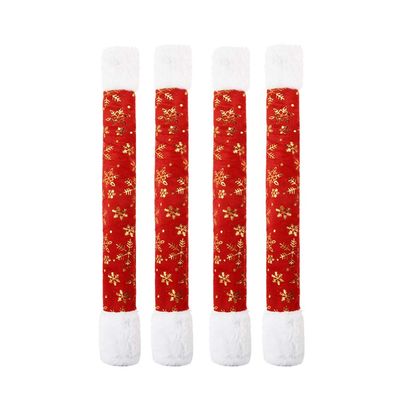 Amosfun 4pcs Refrigerator Door Handle Cover Christmas Appliances Handle Cover Snowflake Printed Kitchen Microwave Dishwasher Decorations