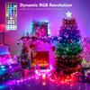 BrizLabs July 4th Fairy Lights, 66ft 200 LED Color Changing Fairy Lights with Remote, Plugin Red White Blue Twinkle Light RGB Rainbow Starry Xmas Light Music Sync for Xmas Halloween Home Party Wedding view 2