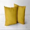 Saffron Set of 2 Cushion Cover - Bed Throw Pillowcase Cotton Solid Removable Cover, Insert not Included (Mustard, 24x24 inch) view 1