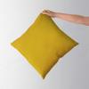 Saffron Set of 2 Cushion Cover - Bed Throw Pillowcase Cotton Solid Removable Cover, Insert not Included (Mustard, 24x24 inch) view 2