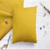 Saffron Set of 2 Cushion Cover - Bed Throw Pillowcase Cotton Solid Removable Cover, Insert not Included (Mustard, 24x24 inch) view 3