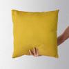 Saffron Set of 2 Cushion Cover - Bed Throw Pillowcase Cotton Solid Removable Cover, Insert not Included (Mustard, 24x24 inch) view 4