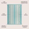 JONATHAN Y Double Stripe Indoor Outdoor Area Rug 3X5 Aqua/Beige, Haynes Modern for Backyard, Patio, Porch, Easy-Cleaning, High Traffic, Pet-Friendly, Non-Shedding (SMB202A-3) view 2