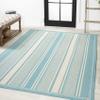 JONATHAN Y Double Stripe Indoor Outdoor Area Rug 5X8 Aqua/Beige, Haynes Modern for Backyard, Patio, Porch, Easy-Cleaning, High Traffic, Pet-Friendly, Non-Shedding (SMB202A-5) view 4