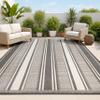 JONATHAN Y Double Stripe Indoor Outdoor Area Rug 3X5 Black/Cream, Haynes Modern for Backyard, Patio, Porch, Easy-Cleaning, High Traffic, Pet-Friendly, Non-Shedding (SMB202B-3) view 1