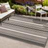 JONATHAN Y Double Stripe Indoor Outdoor Area Rug 3X5 Black/Cream, Haynes Modern for Backyard, Patio, Porch, Easy-Cleaning, High Traffic, Pet-Friendly, Non-Shedding (SMB202B-3) view 3