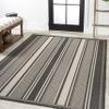 JONATHAN Y Double Stripe Indoor Outdoor Area Rug 3X5 Black/Cream, Haynes Modern for Backyard, Patio, Porch, Easy-Cleaning, High Traffic, Pet-Friendly, Non-Shedding (SMB202B-3) view 4