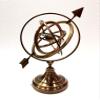 Antique Nautical Brass Armillary Sphere World Globe Brown Metal Base Office Decorative view 1