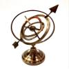 Antique Nautical Brass Armillary Sphere World Globe Brown Metal Base Office Decorative view 2