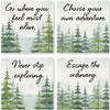 Carson SS74420 Tree Adventure Square House Coaster Set of 4, 4-inch Diameter, Multicolor view 1