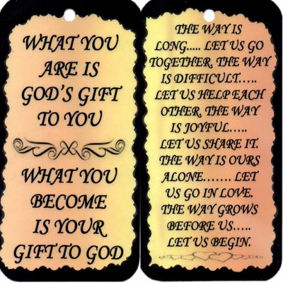 12 Sets Of 2 Inspirational 3 1/2" x 6" Kitchen Decor Signs/Magnet Sayings 1086 and 1091 What You Are Is God's Gift, The Way Is Long Birthday Christmas Friendship House Warming Anytime Gifts 24 total pieces