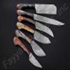 FB LEATHER CRAFTS Custom Made Damascus Steel Kitchen Knife 6-Pcs Set FBK-01011, 01021, 01040, 01071, 01083, 01084, 01085 and 01135 (Multi Colors Resin) view 2