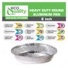 EcoQuality 6" Round Aluminum Foil Pans - Disposable Containers with Foldable Walls for Pie Baking, Cooking, Serving, Reheating, and Storing - Freezer and Oven Safe Tart Pan 200 Pack view 3