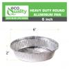 EcoQuality 6" Round Aluminum Foil Pans - Disposable Containers with Foldable Walls for Pie Baking, Cooking, Serving, Reheating, and Storing - Freezer and Oven Safe Tart Pan 300 Pack view 2
