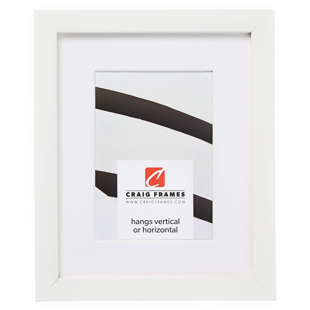 Craig Frames Confetti, 10 x 13 Inch Modern White Picture Frame Matted to Display a 7 x 10 Inch Photo