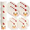 Chicken Birthday Party Supplies Set Plates Napkins Cups Tableware Kit for 16 view 1