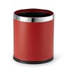 Brelso Small Office Trash Can, Open Top Small Wastebasket Bin, Invisi-Overlap' Metal Garbage Can, Waste Basket for Powder Room, Vanity, Bathroom (Red) view 1