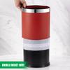 Brelso Small Office Trash Can, Open Top Small Wastebasket Bin, Invisi-Overlap' Metal Garbage Can, Waste Basket for Powder Room, Vanity, Bathroom (Red) view 2