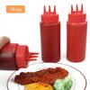 uxcell 6pcs 16 OZ Plastic Three Hole Condiment Squeeze Bottles Perfect for Cooking Salad Ketchup BBQ Syrup Condiments Dispenser Red view 3