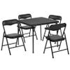 Flash Furniture Mindy Kids 5-Piece Folding Table and Chairs Set for Daycare and Classrooms, Children's Activity Table and Chairs Set, Black view 1