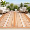 JONATHAN Y Double Stripe Indoor Outdoor Area Rug 3X5 Orange/Cream, Haynes Modern for Backyard, Patio, Porch, Easy-Cleaning, High Traffic, Pet-Friendly, Non-Shedding (SMB202C-3) view 1