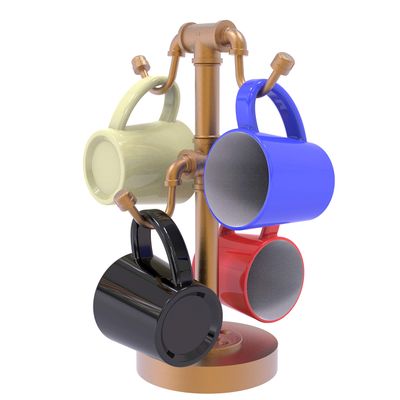 Allied Brass Pipeline Collection Countertop 4 Coffee Mug Holder, Brushed Bronze