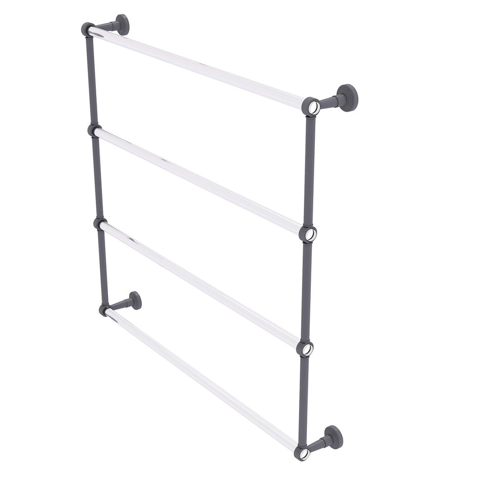 Allied Brass PB-28-36 Pacific Beach Collection 4 Tier 36 Inch Ladder Towel Bar, Matte Gray