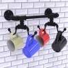Allied Brass Pipeline Collection Wall Mounted 4 Rack Coffee Mug Holder, Matte Black view 3