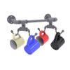 Allied Brass Pipeline Collection Wall Mounted 4 Rack Coffee Mug Holder, Matte Gray view 1