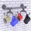Allied Brass Pipeline Collection Wall Mounted 4 Rack Coffee Mug Holder, Matte Gray view 3