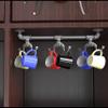 Allied Brass Pipeline Collection Under Cabinet 6 Rack Coffee Mug Holder, Matte Gray view 3