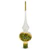 Dimensional Roses Bouquet on White Glass Christmas Tree Topper 11 Inches view 2