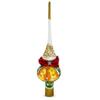 Bow and Bells on White Glass Christmas Tree Topper 11 Inches view 1