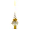 Golden Twisted Rope and Bow on White Glass Christmas Tree Topper 11 Inches view 1