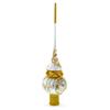 Golden Twisted Rope and Bow on White Glass Christmas Tree Topper 11 Inches view 3