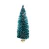 Amosfun Mini Frosted Sisal Trees Bottle Brush Trees Tabletop Mini Christmas Tree with Wood Base (Blue-Green) view 1
